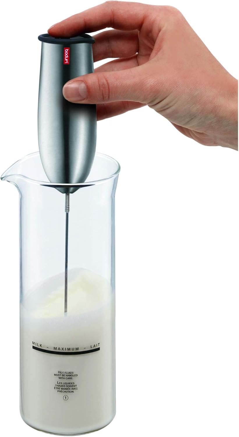 Bodum Schiuma Electric Milk Frother – Stainless Steel Handheld Foam Maker