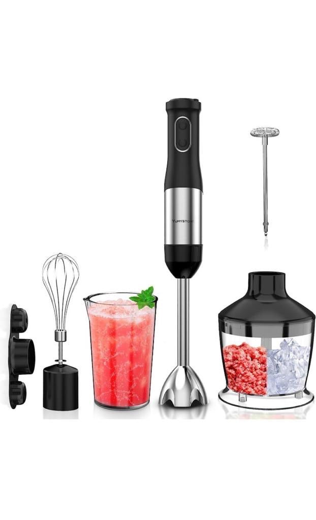 5-in-1 Immersion Hand Blender Set – Multifunctional Kitchen Tool for Blending, Whisking, Chopping & Frothing