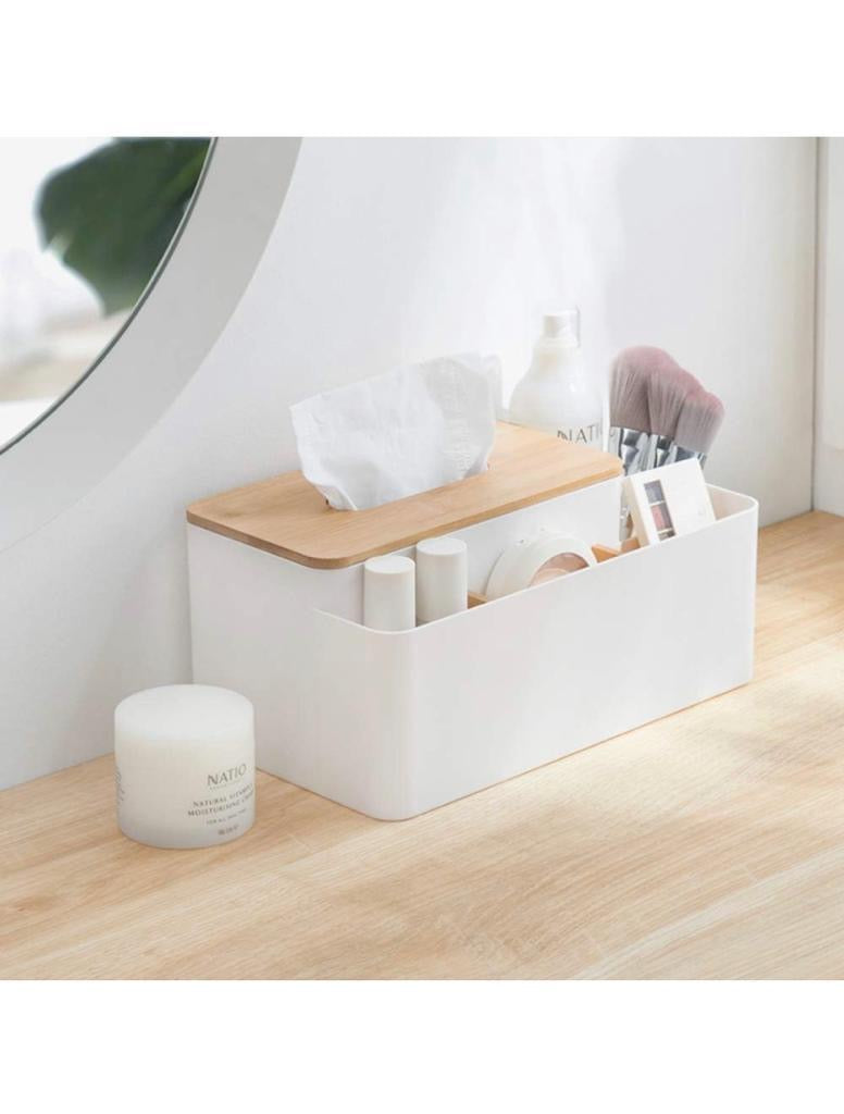 Multifunction Tissue Box Rectangular Facial Tissue Holder Dispenser for Dining Room, Kitchen, Bedroom Dressers and Home Décor