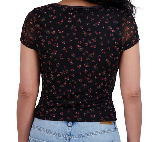 Aeropostale Women's Mesh V-Neck Crop Top