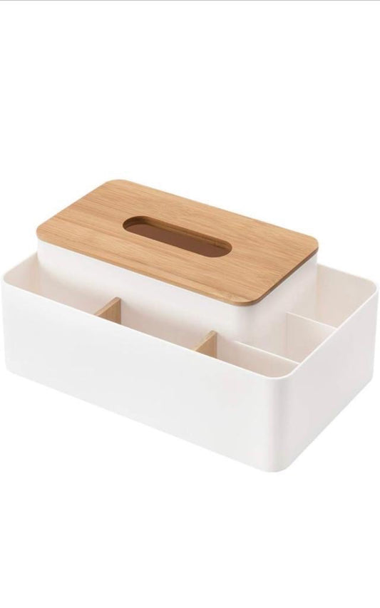 Multifunction Tissue Box Rectangular Facial Tissue Holder Dispenser for Dining Room, Kitchen, Bedroom Dressers and Home Décor