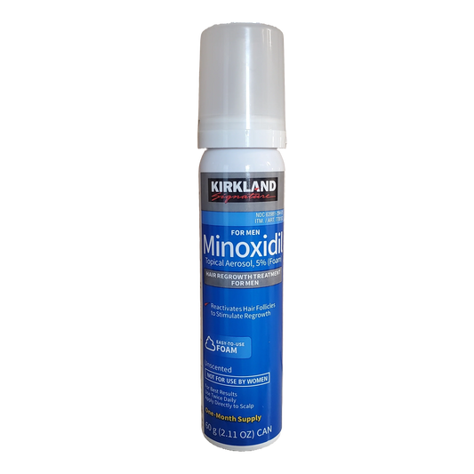 Kirkland Signature Minoxidil Foam for Men – 5% Topical Aerosol, 2.11 oz (One-Month Supply)